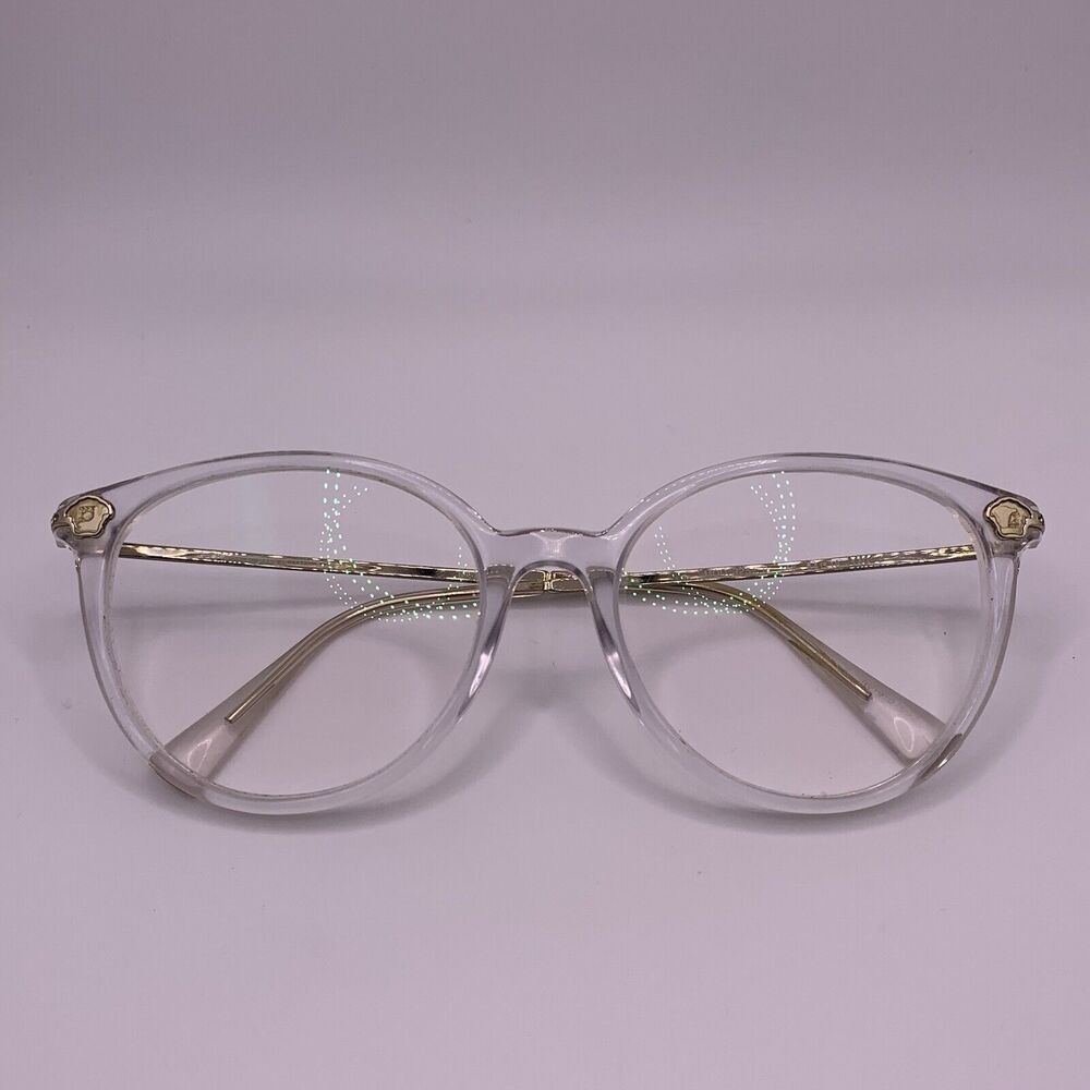 Vintage Versace MOD 3251-B Transparent Plastic Round Eyeglasses Italy